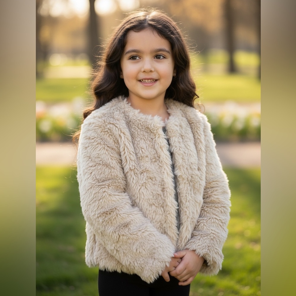 Zara Kids Tan Furry Jacket